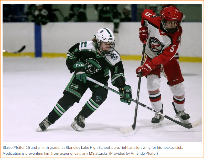 Featured image for “A 15-year-old hockey player with MS may never experience a symptom, thanks to Colorado research”